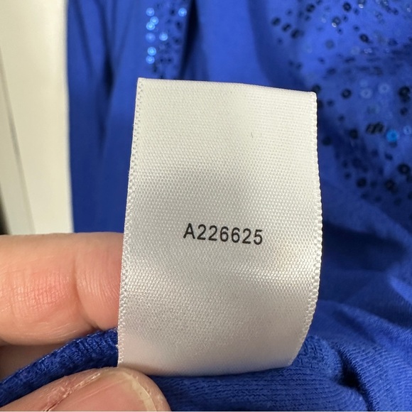 Quacker Factory XL royal blue tank w/long sleeve attached open front sweater - Picture 8 of 10